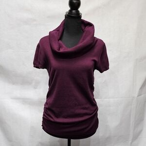 Verve Cowl Collar Maternity Top Dark Purple 72% Rayon 28% Polyester Size M